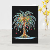 Carte Christmas Palm Tree Light Hawaiian Tropical Xmas 2 (Fleur jaune)