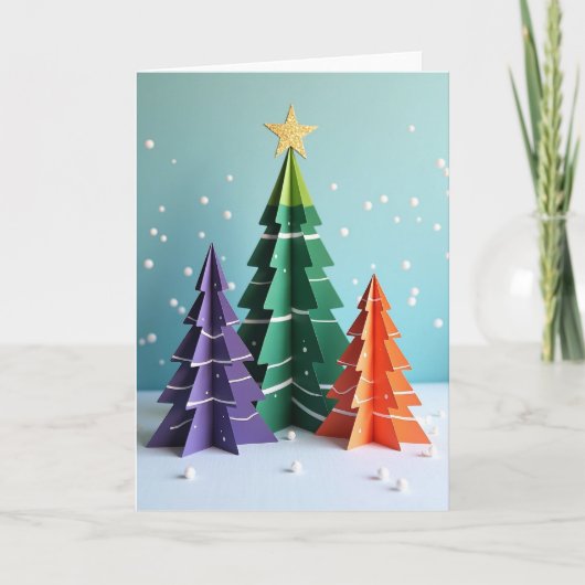 Carte Christmas Paper Trees Card (Devant)