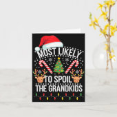 Carte Christmas Party Most Likely To Sil The Grandkids (Fleur jaune)