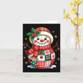 Carte Christmas Patchwork Snowman - Quilted Holiday Aest (Fleur jaune)