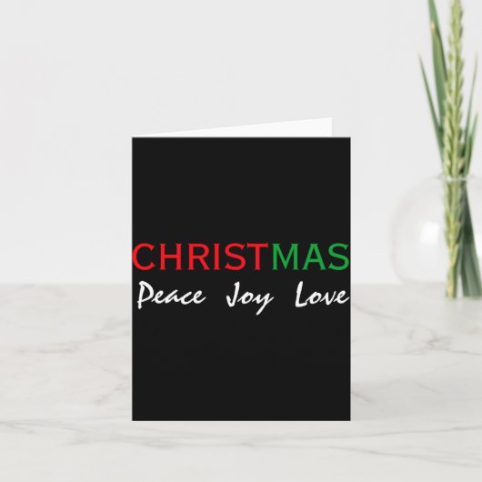 Carte Christmas Peace Joy Love Tygraphy T Shirt (Devant)