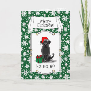 Carte Christmas Père Noël Black Labrador Retriever Cute