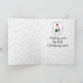 Carte Christmas Père Noël Pit Bull (lâche blanc 3) Cute (Intérieur)