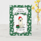 Carte Christmas Père Noël Yellow Labrador Retriever Cute (Fleur jaune)