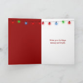 Carte Christmas Persian Cat Tangled in Holiday Lights (Intérieur)