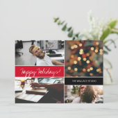 Carte Christmas Photo collage Red Happy Holidays Company (Debout devant)