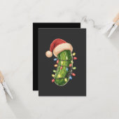 Carte Christmas Pickle Pickle In Xmas Light Pickle (Devant/Arrière en situation)