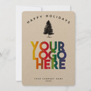 Carte Christmas Pine Tree Logo d'entreprise de vac