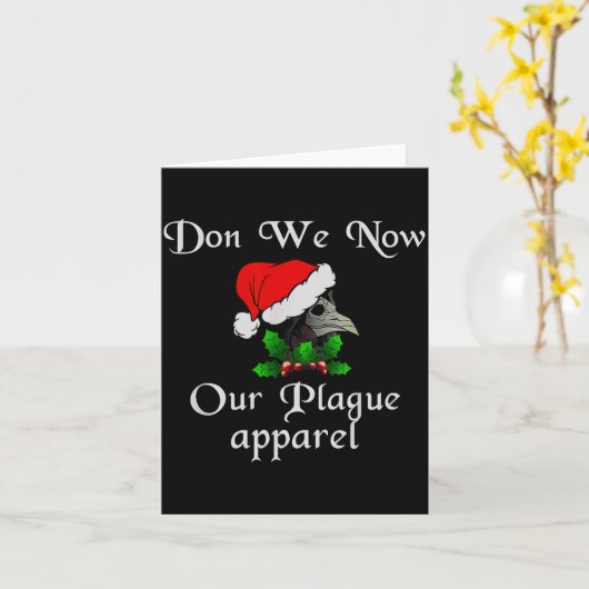 Carte Christmas Plague Doctor Mask Don We Now Our Plague (Fleur jaune)