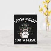 Carte Christmas Raccoon Sorta Merry Sorta Feral Xmas  (Fleur jaune)