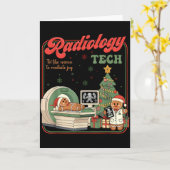 Carte Christmas Radiology Tech Funny Gingerbread Man Rad (Fleur jaune)