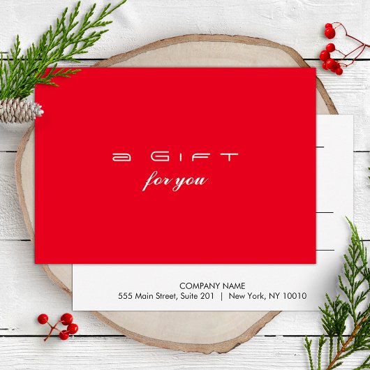 Carte Christmas Red Salon Spa de vacances certificat cad
