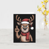 Carte Christmas Reindeer Middle Finger Sarcastic Xmas Fu (Fleur jaune)