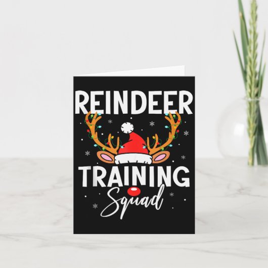 Carte Christmas Running Team Funny Reindeer Training Squ (Devant)