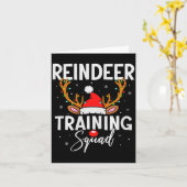 Carte Christmas Running Team Funny Reindeer Training Squ (Fleur jaune)