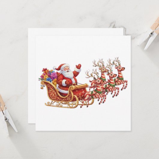 CARTE CHRISTMAS SANTA (Devant/Arrière en situation)