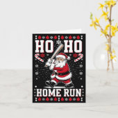 Carte Christmas Santa Baseball Home Run Ho Ho Home Run , (Fleur jaune)