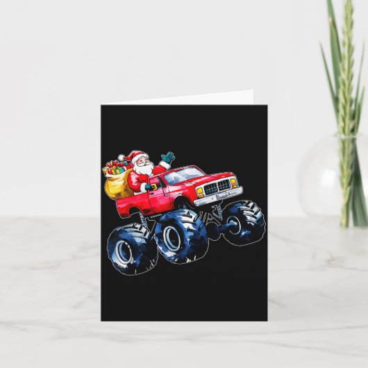 Carte Christmas Santa Monster Truck Xmas Boys Kids Toddl (Devant)