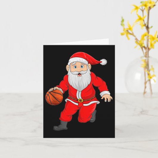 Carte Christmas Santa Playing Basketball Xmas Funny Srts (Fleur jaune)