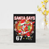Carte Christmas Santa Says 67 Six Seven Meme Funny Merry (Fleur jaune)