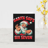Carte Christmas Santa Says 67 Six Seven Meme Funny Merry (Fleur jaune)