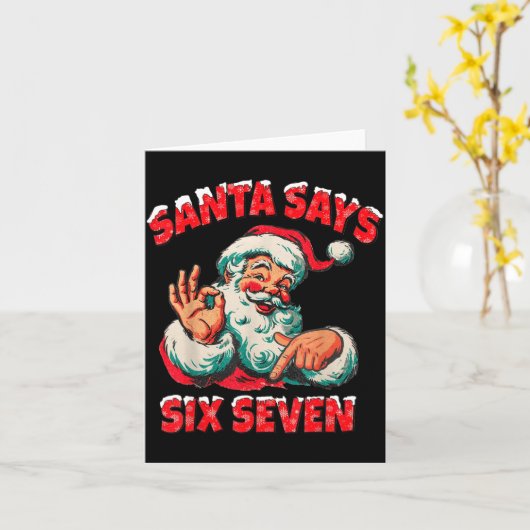 Carte Christmas Santa Says 67 Six Seven Meme Funny Merry (Fleur jaune)