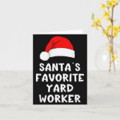 Carte Christmas Santa's Favorite Yard Worker Funny Pajam (Fleur jaune)