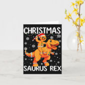 Carte Christmas Saurus Rex Gingerbread Man Cookie Trex B (Fleur jaune)