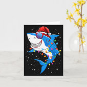 Carte Christmas Shark Shirt Xmas Funny Santa Shark (Fleur jaune)