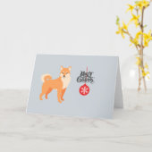 Carte Christmas Shiba Inu (Fleur jaune)