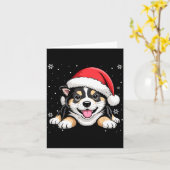 Carte Christmas Shiba Inu Dog Wearing Santa Hat Pet Anim (Fleur jaune)