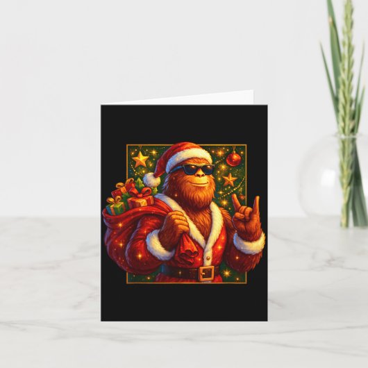 Carte Christmas Shirts Funny Xmas Sasquatch Santa Bigfoo (Devant)