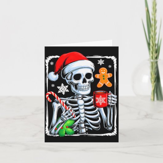 Carte Christmas Skeleton Hot Chocolate Funny Xmas Men Wo (Devant)