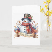 Carte Christmas Snowman (Fleur jaune)