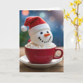 Carte Christmas Snowman In Hot Cocoa (Fleur jaune)