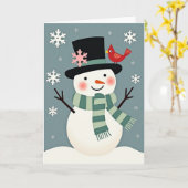 Carte Christmas Snowman With Cardinal (Fleur jaune)