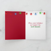 Carte Christmas Socks and Holiday Lights in Snow (Intérieur)