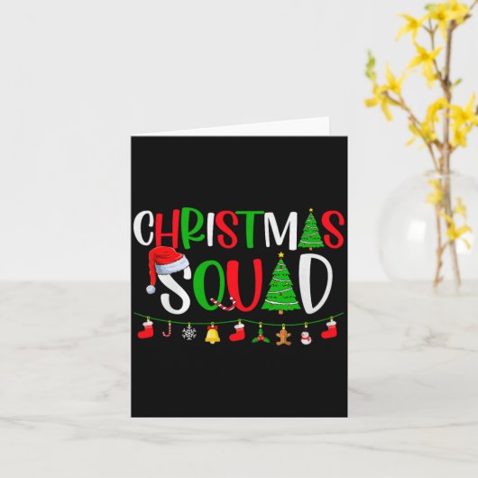 Carte Christmas Squad Matching Family Group Xmas Decor H (Fleur jaune)