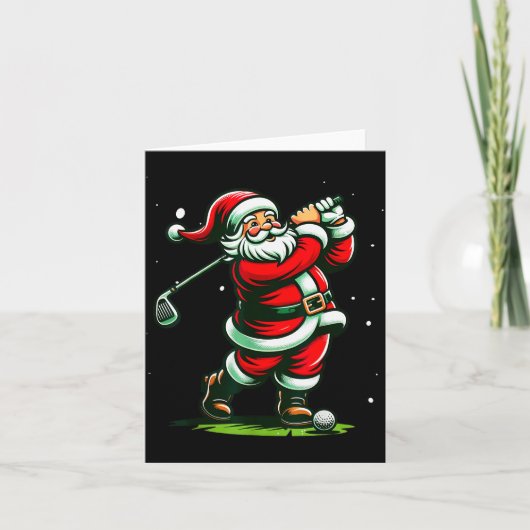 Carte Christmas Srts, Santa Plays Golf Xmas Women Men &a (Devant)