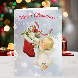 Carte Christmas Sweet Little Angel & Kitty Votre texte