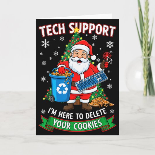 Carte Christmas Tech Support Here To Delete Funny Cookie (Devant)