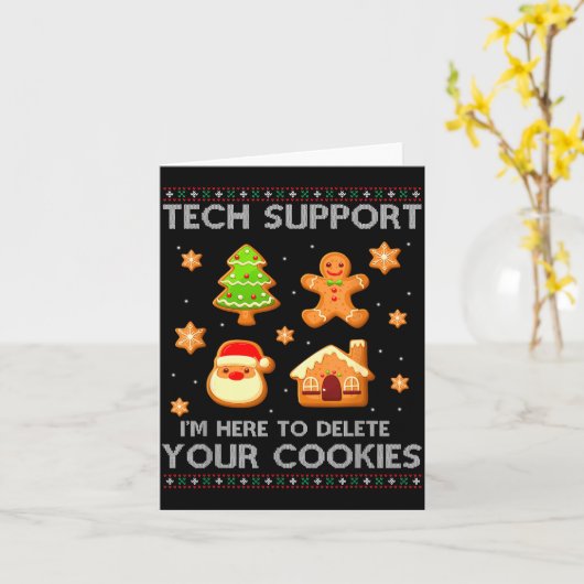 Carte Christmas Tech Suprt Here To Delete Cookies Ugly S (Fleur jaune)
