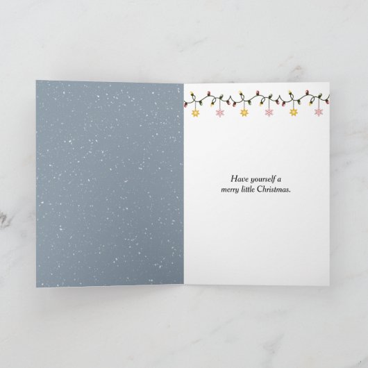 Carte Christmas Teddy Bear Decorating a Tree (Intérieur)