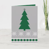 Carte Christmas Tree and Snowflakes Pattern, (Devant)