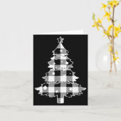 Carte Christmas Tree Black & White Buffalo Plaid Mer (Fleur jaune)