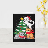 Carte Christmas Tree Cats Xmas  (Fleur jaune)