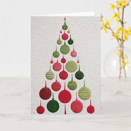 Carte Christmas tree composed of ornaments (Fleur jaune)
