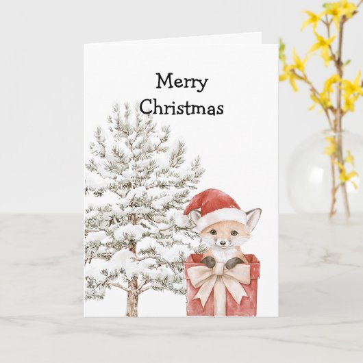 Carte Christmas Tree Fox in a Box (Fleur jaune)