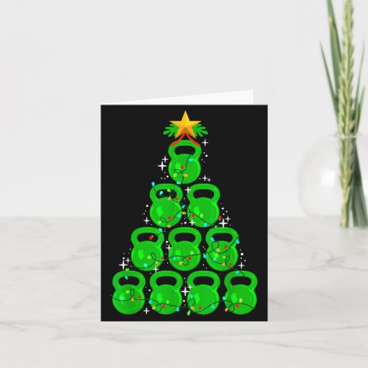 Carte Christmas Tree Kettlebell Xmas Gym Workout Fitness (Devant)