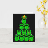Carte Christmas Tree Kettlebell Xmas Gym Workout Fitness (Fleur jaune)